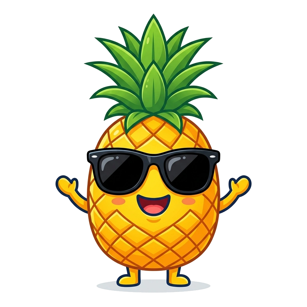 Pineapple with glasses